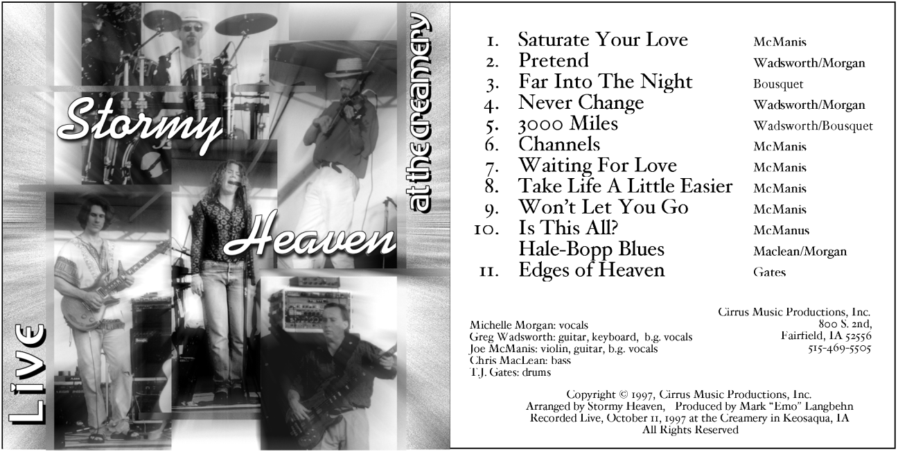 Stormy Heaven - Live - CD artwork